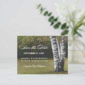 Rustikales, gepflastertes Birkenbaumland Save the  Ankündigungspostkarte (Stehend Vorderseite)