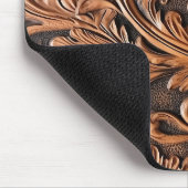 Rustikales, geprägtes Leder Mousepad (Ecke)