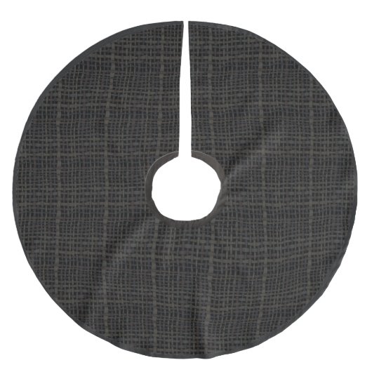Rustikales, gerundetes, neutrales Schwarz Polyester Weihnachtsbaumdecke (Vorderseite)