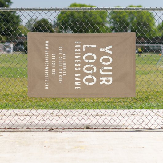 Rustikales Geschäft mit Kraft-Papier Banner (Insitu)