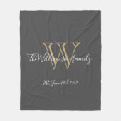 Rustikales Geschenk Monogramm Anfangsname Chic Fleecedecke (Vorderseite)