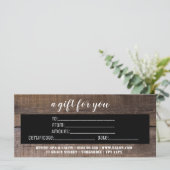 Rustikales Geschenkzertifikat (Stehend Vorderseite)