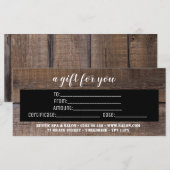 Rustikales Geschenkzertifikat (Vorne/Hinten)