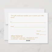 Rustikales Geschenkzertifikat Feiertagskarte (Rückseite)