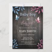 Rustikales Geschlecht enthüllt Aquarellblumen Einladung (Vorderseite)