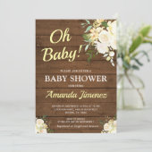 Rustikales Geschlechts-neutrale hölzerne schicke Einladung (Stehend Vorderseite)