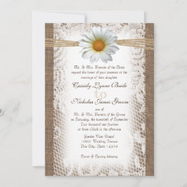 Rustikales Gesicht und Burlap mit Daisy wie Gazani Einladung