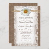 Rustikales Gesicht und Burlap mit Daisy wie Gazani Einladung (Vorne/Hinten)