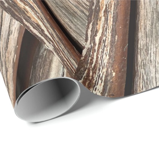 Rustikales, gestörtes Holzkörnmuster Geschenkpapier (Rolleneckpunkt)