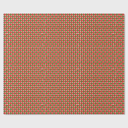 Rustikales gestrichelte Red Green Weihnachtswrappi Geschenkpapier (Flach)