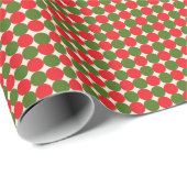 Rustikales gestrichelte Red Green Weihnachtswrappi Geschenkpapier (Rolleneckpunkt)