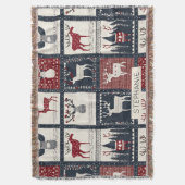 Rustikales gestricktes Patchwork-Muster | Nordisch Decke (Vorderseite Vertikal)