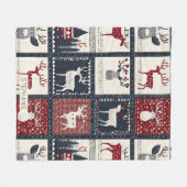 Rustikales gestricktes Patchwork-Muster | Nordisch Fleecedecke (Vorderseite (Horizontal))
