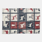 Rustikales gestricktes Patchwork-Muster | Nordisch Geschirrtuch (Horizontal)