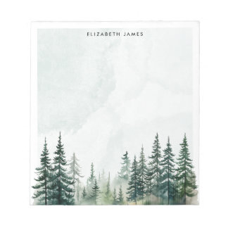 Rustikales Gewässer Foggy Pie Forest Personalisier Notizblock