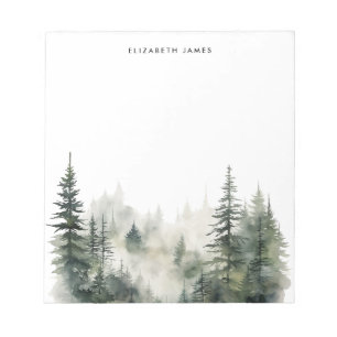 Rustikales Gewässer Foggy Pie Forest Personalisier Notizblock