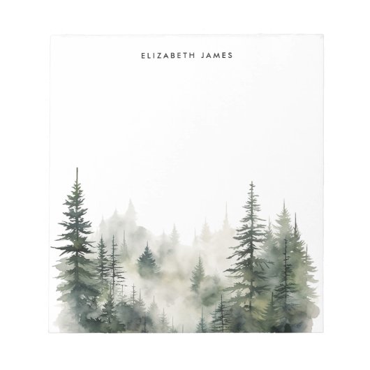 Rustikales Gewässer Foggy Pie Forest Personalisier Notizblock (Vorderseite)