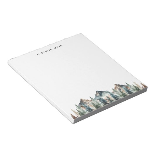 Rustikales Gewässer Foggy Pie Forest Personalisier Notizblock (angewinkelt)