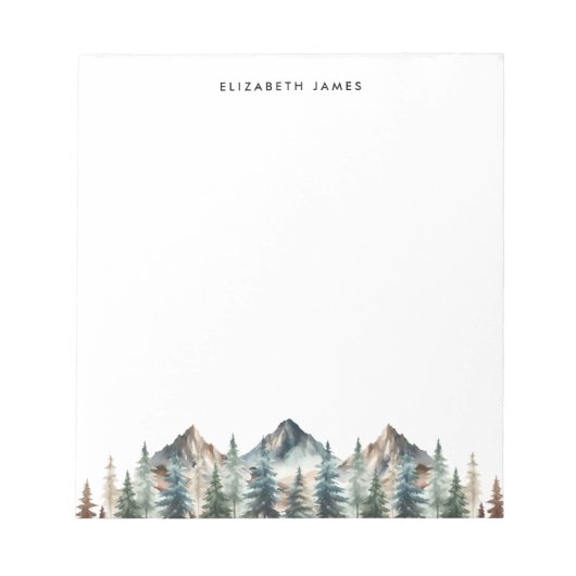 Rustikales Gewässer Foggy Pie Forest Personalisier Notizblock (Vorderseite)