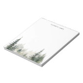 Rustikales Gewässer Foggy Pie Forest Personalisier Notizblock (Rotiert)