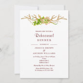 Rustikales Geweih-u. Wildblumen-Proben-Abendessen Einladung (Vorderseite)