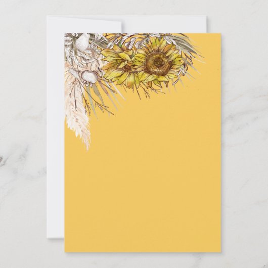 Rustikales GewürzSenf Sonnenblumen Brautparty (Rückseite)