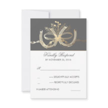 Rustikales Gilded Horseshoes Wedding RSVP