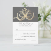 Rustikales Gilded Horseshoes Wedding RSVP Karte (Stehend Vorderseite)