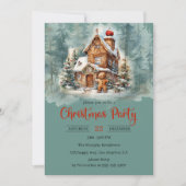 Rustikales Gingerbrot Weihnachtsfest im Party Einladung (Vorderseite)