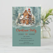 Rustikales Gingerbrot Weihnachtsfest im Party Einladung (Stehend Vorderseite)