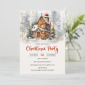 Rustikales Gingerbrot Weihnachtsfest im Party Einladung (Stehend Vorderseite)