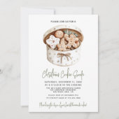 Rustikales Gingerbrot Weihnachtskochtausch-Party Einladung (Vorderseite)