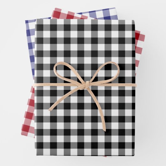Rustikales Gingham Karos Pattern Geschenkpapier Set (Beispiel)