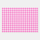 Rustikales Gingham Rosa Gelbes Muster Geschenkpapier Set (Vorderseite)
