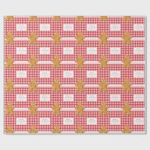 Rustikales Gingham Rot Weiß Frohe Weihnachten Geschenkpapier (Flach)