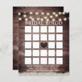 Rustikales Gipskraut Barn Wood Bridal Bingo Karten (Vorne/Hinten)