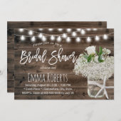 Rustikales Gipskraut Beach Jar Wood Brautparty Einladung (Vorne/Hinten)