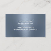 Rustikales Gipskraut Blume Elegant Dusty Blue Visitenkarte (Rückseite)