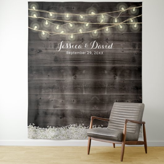 Rustikales Gipskraut Blume Stall Hochzeitstorte Wandteppich (Beispiel)