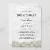 Rustikales Gipskraut Blumenstall Brautparty Einladung (Vorderseite)