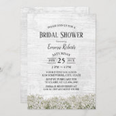 Rustikales Gipskraut Blumenstall Brautparty Einladung (Vorne/Hinten)