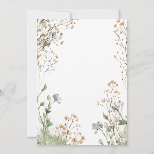 Rustikales Gipskraut Brautparty Einladung (Rückseite)