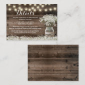 Rustikales Gipskraut Floral Hotel Unterkünfte Begleitkarte (Vorne/Hinten)