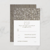 Rustikales Gipskraut Hochzeit RSVP-Karte RSVP Karte (Vorne/Hinten)