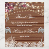 Rustikales Gipskraut-Hochzeitsstil Weinetikett (Einzelnes Label)