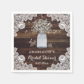 Rustikales Gipskraut Holz Brautparty Serviette (Vorderseite)