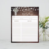 Rustikales Gipskraut Jar Lights Rezept Blatt (Stehend Vorderseite)