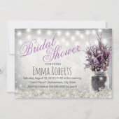 Rustikales Gipskraut Lavender Floral Brautparty Einladung (Vorderseite)