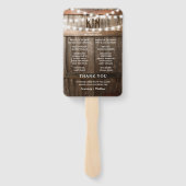 Rustikales Gipskraut Lights Hochzeitsprogramm Fächer (Rückseite)