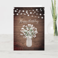 Rustikales Gipskraut Lights Mason Jar Geburtstag